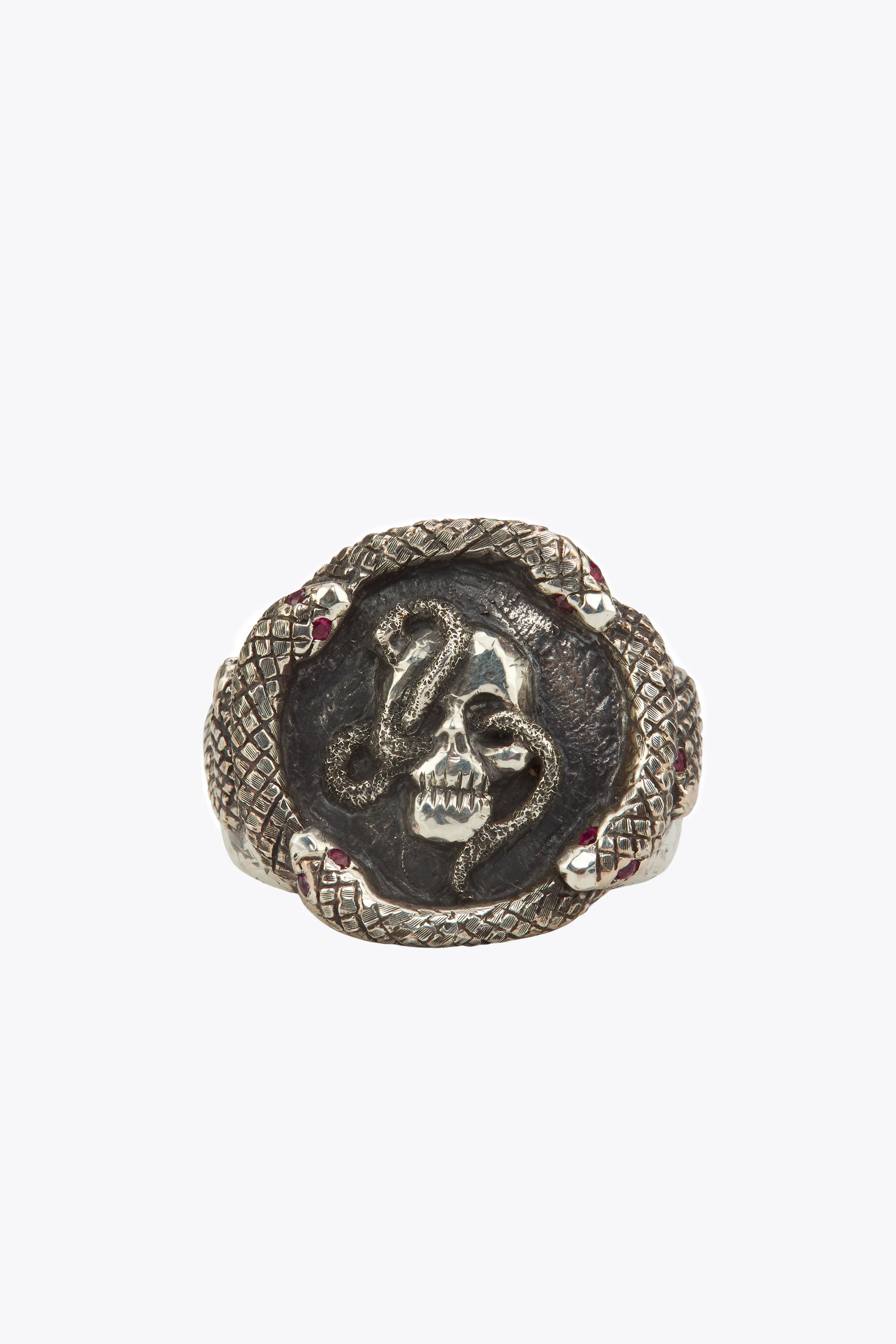 DR397 Skull Snake Ring