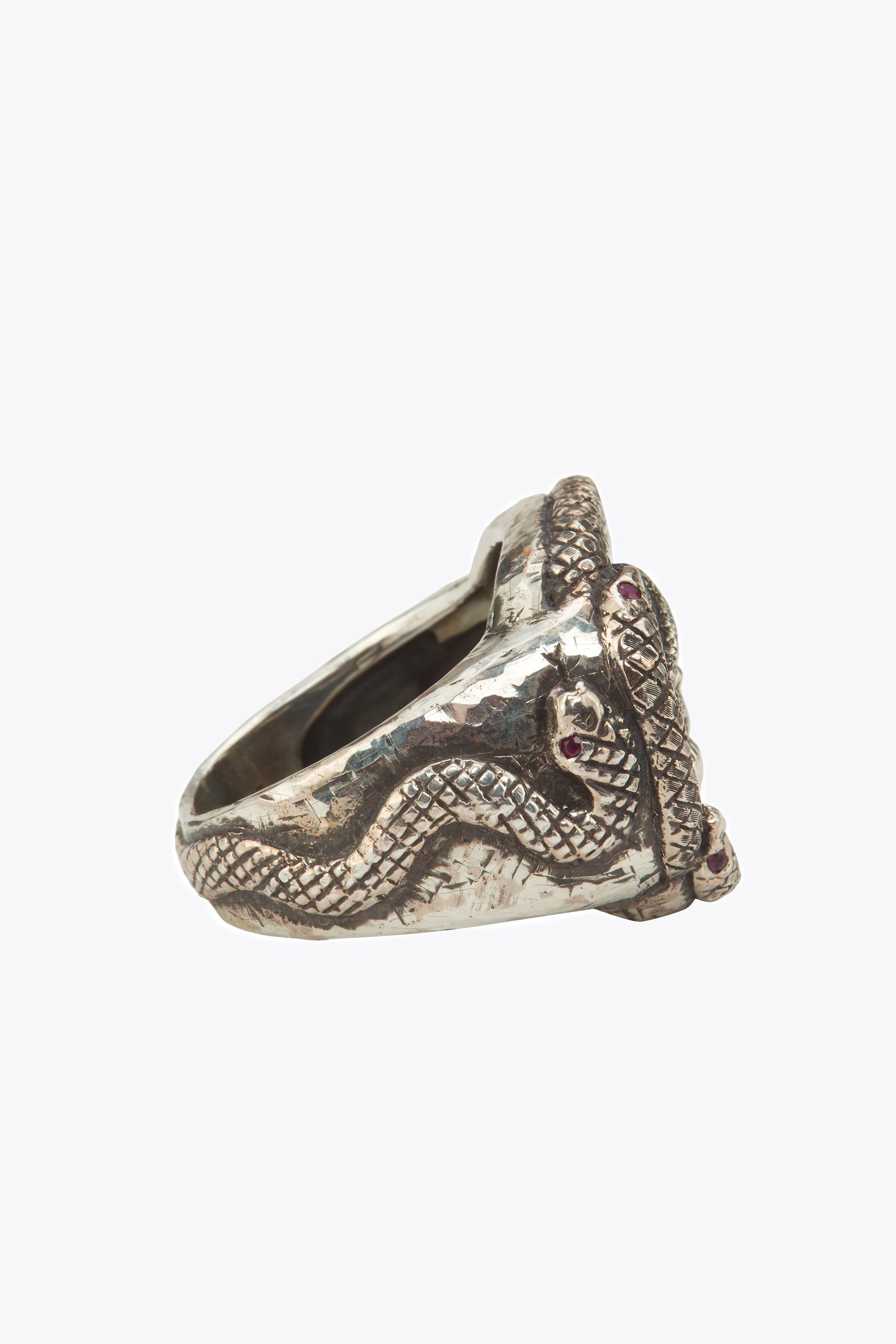 DR397 Skull Snake Ring